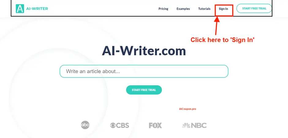 SignUp for AI Writer